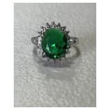 Oval Estate Emerald Quartz Cocktail Ring
