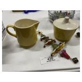 Cream / Sugar Set & Vintage Ornament