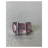 Sterling Silver Vintage Pink Ice Dinner Ring