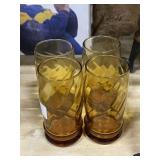 Amber Vintage Glass Set