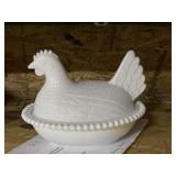 Milk Glass Nesting Hen