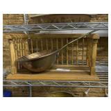 Wooden Shelf & Copper Brass Level