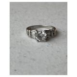 Sterling Silver White Sapphire Ring