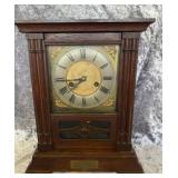 Edwardian Oak Cased Westminster Chiming Mantel Clo