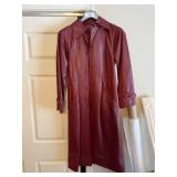 Vintage Red Leather Coat
