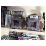 2 Amethyst Geode Bookends