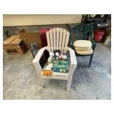 Luggage, 2 Plastic Chairs & Gloves