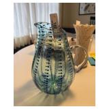 Artist Signed Glass Pitcher
