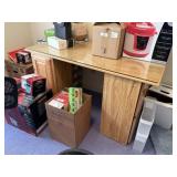 Knee Hole Desk with Plate Glass Top