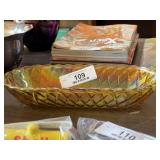 Oval Carnival Glass Dish