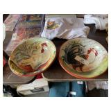 Set of Rooster Bowls