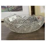 Large Ornate Pressed Glass Serving Bowl