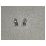 White Sapphire Solitaire Earrings