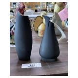 Vintage Black & White Japan Vases