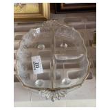 Vintage Gold Trim Divided Dish