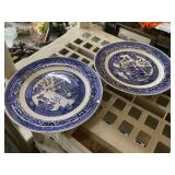 2 Blue Willow Collector Plates