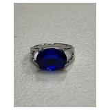 Large Estate Oval Blue Stone Ring