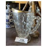 Vintage Gold Trim Thumbprint Pitcher