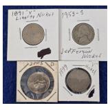 Four US Nickels