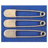 3 Safety Pin Key Tags