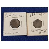 2 Indian Head Pennies