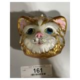 Glass Cat Christmas Ornament