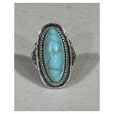 Vintage Elongated Turquoise Ring