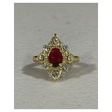 Beautiful Ruby Quartz Cocktail Ring