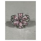 Pink Ice Vintage Flower Ring