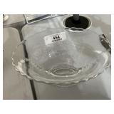 Vintage Etched Crystal Fruit Bowl