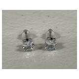 Solitaire Princess Cut Earrings