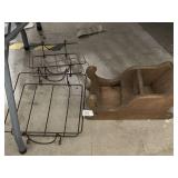 Wooden Sleigh & Metal Baskets
