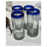 4 Hand Blown Shot Glasses