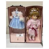 Porcelain Collectors Doll & Wardrobe Trunk