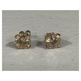 Sterling Silver Citrine Solitaire Earrings