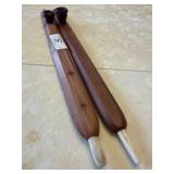 2 Wood Carved Peace Pipes