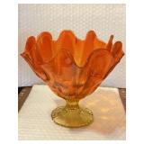 Fenton Amberina Fluted Footed Vase