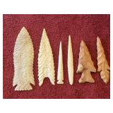 5 Cedar Wood Carved Points