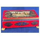 Vintage Fricke & Nacke Footed Tin Box