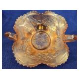 Fenton Pumpkin Marigold Carnival Glass Bonbon Dish