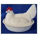 Westmoreland Milk Glass Hen on Nest