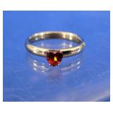 Heart Shaped Garnet Ring