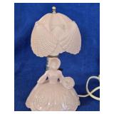 Vintage Pink Glass Southern Belle Boudoir Lamp