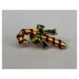 Vintage Avon Enamel Candy Cane Pin
