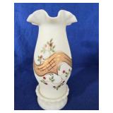 Fenton Hand Painted Hurricane Candle Lamp