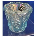 Imperial Glass Blue Iridescent Carnival Toothpick
