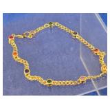 Gold Over Stirling Jeweled Bracelet