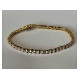 Gold Over Sterling Tennis Bracelet 8"