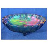 Indiana Glass Iridescent Blue Carnival Fruit Bowl