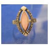 Sterling Vintage Rose Quartz Ring